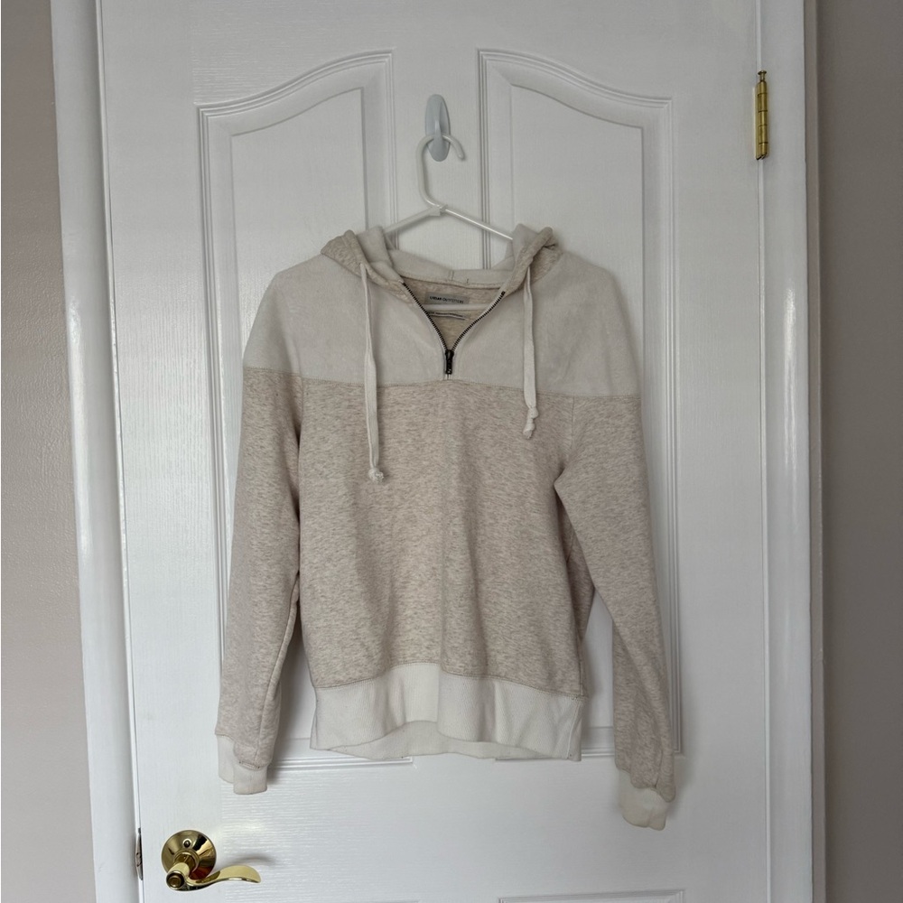 Urban Outfitters Cream and Tan Hoodie
